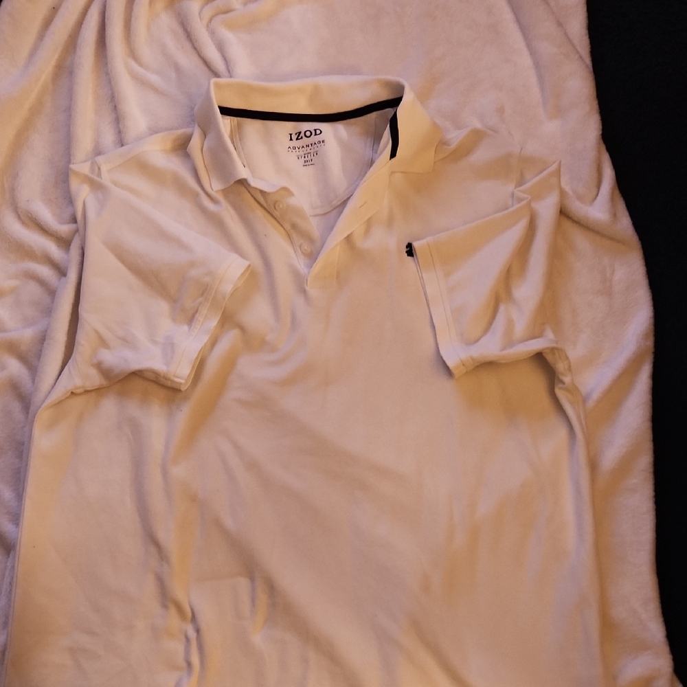 Men's white polo